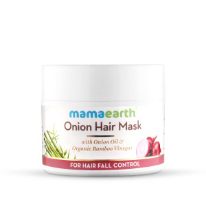Mamaearth Onion Oil Hair Mask with Organic Bamboo Vinegar | Controls Hair Fall & Damage | Strengthens Roots | Nourishing Formula for Healthy Scalp |