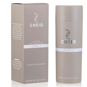 Cheio - Hair Thickening Fibers - 27.5g - Level 1 (Black) - Keratin Fibers for Bald Spots & Thinning Hair for Men and Women - Covers Spots in Seconds