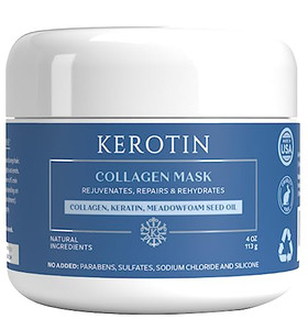 Kerotin Collagen Hair Mask - Hair Treatment Conditioner with Keratin, Collagen, and Vitamin E, Repair Damaged Hair, Prevent Breakage, and Control Fri