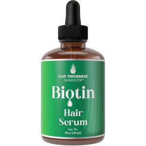 Biotin Oil for Hair Growth. Strengthens & Hydrates Thinning, Dry Hair for a Healthier-Looking Scalp. For Women & Men  Vegan 1oz Serum