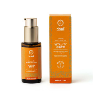 khadi VitalityGrow Hair Oil - Rosemary for more volume & hair growth - against hair loss - 100% natural, herbal, vegan & silicone-free - 1.69 fl oz