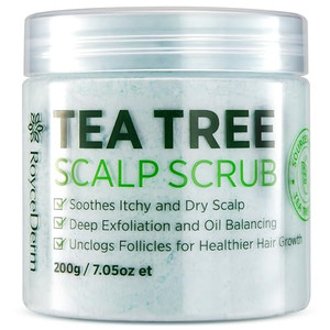 Roycederm Tea Tree Scalp Scrub  Pre-Shampoo Exfoliating Treatment for Dry, Flaky Scalp  Deep Cleansing, Refreshing & Balancing Formula for Healthy-