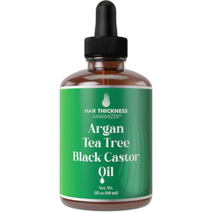 Argan + Tea Tree + Black Castor Oil for Hair Growth. Strengthens & Hydrates Thinning, Dry Hair for a Healthier-Looking Scalp. For Women & Men  Vegan