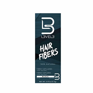 L3 Hair Fibers - Cover Bald Spot or Thinning Hair - Natural Looking Finish - Instant Grey Coverage and Thicker Hair (Black)