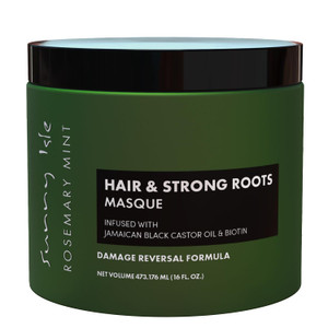 Sunny Isle Rosemary Mint Hair and Strong Roots Masque 16oz | Infused with Biotin and Jamaican Black Castor Oil | Double Growth Formula