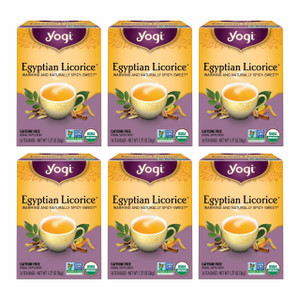 Yogi Tea - Egyptian Licorice Tea (6 Pack) - Warming and Naturally Spicy Sweet - Soothing and Caffeine Free - 96 Organic Herbal Tea Bags