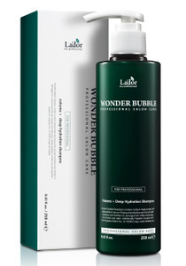 LA'DOR LADOR Wonder Bubble Volumizing Anti Frizz Moisture Shampoo for Dry Hair w/ 8 Peptides, Keratin, Sacran, Hyaluronic Acid, Urea for Fine Damaged