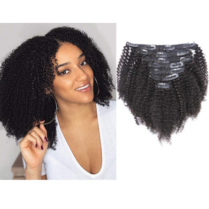 Anrosa 8A Grade Afro Kinky Curly Clip ins Natural 3C 4A Hair for African American Black Women Real Remy Hair Kinkys Curly Clip in Hair Extensions Hum