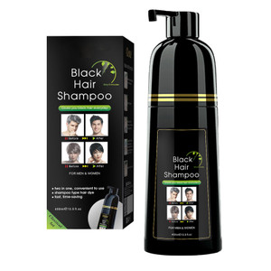 BELEZALIB Black Hair Dye Shampoo for Gray Hair, Semi-Permanent Hair Color Shampoo for Women and Men, Simple to Use and Lasts 30 Days-Fast Acting, Her