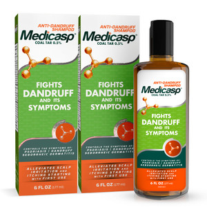Medicasp Coal Tar Anti-Dandruff Shampoo, Alleviates Symptoms from 1st Wash, Treats Psoriasis, Seborrheic Dermatitis & Itchy Dry Scalp, Fights the Roo
