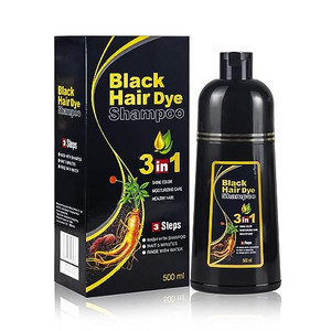 BELEZALIB Instant Black Hair Dye Shampoo for Women Man Hair Color Shampoo for Gray Hair - 100% Gray Coverage - Natural Plant Hair Dye 3 in 1, 16.9Fl