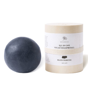 erigeron All-in-One Black Charcoal Mochi Shampoo Bar for Oily Scalp, Rosemary Oil, Green Tea, Dandruff&Itchy Scalp Shampoo for Men, Korean Skin Care,
