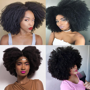 SAGA QUEEN Afro Kinky Curly Clip In Hair Extensions Human Hair 8pcs 18clips 120g/pck Brazilian Virgin Remy Human Hair 4B 4C Afro Curly Clip Ins Natur