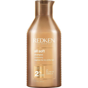 Redken All Soft Shampoo - Moisturizes & Hydrates Dry, Brittle Hair, Gently Cleanses and Softens, With Argan Oil, Safe For Color-Treated Hair, 10.1 Fl