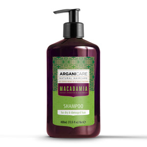 Arganicare Natural Macadamia Shampoo for Dry Damaged Hair - Hair Repair Treatment Enriched with Argan Oil, Shea Moisture, and Witch Hazel - Macadamia