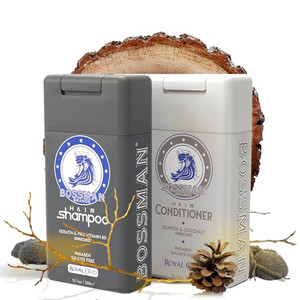 Bossman Hair Shampoo and Conditioner Combo - Hydrating, Strengthening, and Soothing Formula for Men's Hair - Paraben Free & Sulfate Free (Royal Oud)