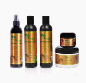 J'Organic Solutions Kids Curl Care Kit - Leave-In Conditioner, Hair Moisturizer, Scalp Stimulator, Shampoo & Conditioner for Kinky, Coily, Wavy Hair