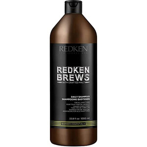 Redken Brews Daily Shampoo For Men - Lightweight Hydrating Cleanser For All Men's Hair Types, Adds Moisture and Shine to Dry Hair, 33.8 Fl Oz