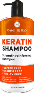 Keratin Enriched Shampoo - Sulfate and Paraben Free - Anti Frizz Treatment for Women and Men  Professional Salon Grade Repair Formula with Silk Prot