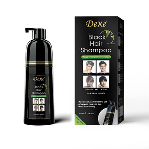 Dexe Hair Dye Shampoo 14.1 Fl Oz, Gray Hair Coverage, Black Hair Dye, Hair Color Shampoo, Black Hair Shampoo for Men & Women