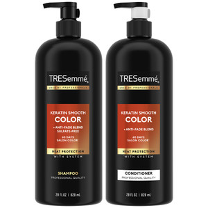TRESemmé Shampoo and Conditioner, Keratin Smooth Color  Anti-Fade, Anti-Frizz Hair Products for Color-Treated Hair, 28 Oz Ea