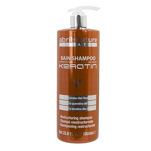 abril et nature - Professional Hairdressing Shampoo Keratin - Repairs and Restructures - For Dull Natural Hair - Ultra-Fast Action - Strengthening Tr