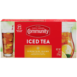 Community Coffee Signature Iced Tea, 144 Family Size Tea Bags, 24 Count Box (Pack of 6)