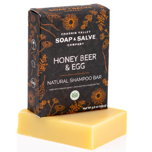 Organic Beer & Honey Shampoo Bar for Normal to Dry, Coily Hair - Sulfate-Free, Volumizing, Hydrating with Cocoa Butter, Rosemary Oil, Coconut Oil - T