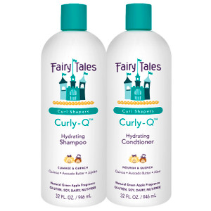 Fairy Tales Curly-Q Hydrating Shampoo and Conditioner for Kids - Paraben, Sulfate, Gluten and Nut Free - For All Curl Types Including Multi Cultural