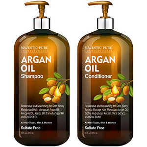 MAJESTIC PURE Argan Oil Shampoo and Conditioner Set | Nourishing & Promotes Soft and Silky Hair | Sulfate Free | For All Hair Types, Men and Women -