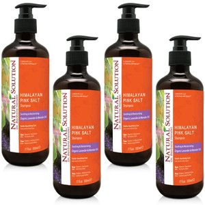 Natural Solution Shampoo, Organic Lavender & Marula Oil with Himalayan Pink Salt, Soothing & Moisturizing, Daily Care for All Hair Types, 17 fl oz/Ea