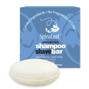 SPIRALEAF Shampoo & Shave Bar  Plant-Based Shampoo & Shave Bar for All Hair Types, Concentrated Formula with Essential Oils, Limited Ingredients,USA