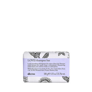 Davines LOVE Smoothing Shampoo Bar, Practical Compact Solid Texture Turns into Rich Creamy Foam for Wavy, Unruly, Coarse, or Frizzy Hair - Give Softn