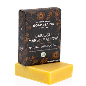 Chagrin Valley Soap & Salve Organic Babassu & Marsh Mallow Hair Shampoo Bar, Citrus Ginger Scent, 5.6 oz - For all Hair Care Types - Sulfate-Free, Ve