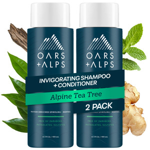 Oars + Alps Men's Sulfate Free Hair Shampoo for Men & Women, Shampoo for Hair Infused with Witch Hazel and Tea Tree Oil, Nourishing & Moisturizing, P