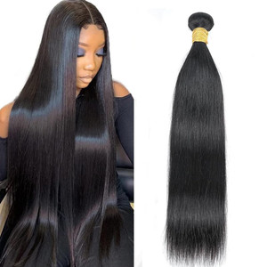 Brazilian Human Hair Bundles Straight Human Hair Single Bundle 16inch 100% Unprocessed Virgin Human Hair Straight Quick Weave Raw One Bundle Deals Na