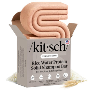 Kitsch Rice Water Shampoo Bar for Hair Growth  Strengthening Hair Shampoo for Men and Women  Reduce Breakage, Boosts Shine  Paraben, Silicone & Su