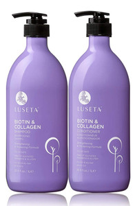 L LUSETA Biotin & Collagen Shampoo & Conditioner Set (2 x 33.8oz) - Thickening for Hair Growth, Infused with Argan Oil to Repair Dry, Damaged Hair