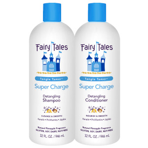 Fairy Tales Tangle Tamer Detangling Shampoo and Conditioner for Kids - Ultra Moisturizing and Anti Frizz Protection - Paraben Free, Sulfate Free - 32