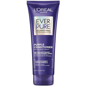LOreal Paris Sulfate Free Brass Toning Purple Conditioner for Blonde, Bleached, Silver, or Brown Highlighted Hair, EverPure, 6.8 Fl Oz (Packaging Ma