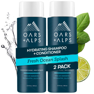 Oars + Alps Men's Sulfate Free Hair Shampoo and Conditioner Set for Men & Women, Infused with Kelp & Algae Extracts, Nourishing & Moisturizing, Parab