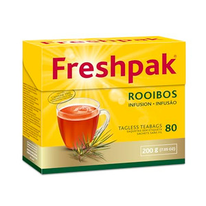 Freshpak® Rooibos Tea | 80 Tagless Teabags | Packed at source in South Africa | Natural Premium Rooibos | Naturally Caffeine Free | Keto Friendly | N