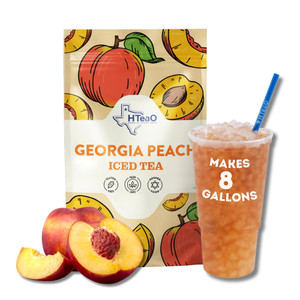 HTeaO Georgia Peach & Hibiscus Black Tea Packets  Makes 8 Gallons of Naturally Sweet Tea in 5 Minutes  Large Tea Sachets for Parties, Family Gather