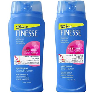 Variety Junction Finesse 13oz Moisturizing Texture Enhancing Restore + Strengthen Shampoo and Conditioner Set
