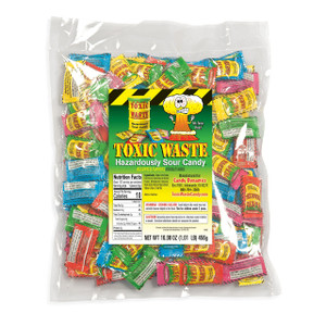 TOXIC WASTE - Hazardously Sour Candy - Apple, Watermelon, Lemon, Blue Raspberry, & Black Cherry Flavors - 1 lb. Bag