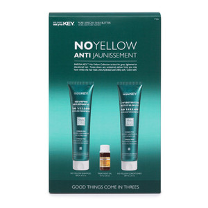 Saryna Key No Yellow Trio  Purple Shampoo, Conditioner & Hair Oil with Shea Butter | Neutralizes Brassy Tones | Repairs & Revitalizes Blonde, Gray &