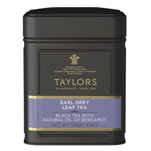 Taylors of Harrogate Earl Grey, Loose Leaf, 4.41 Ounce Tin Caddy (Pack of 1), Fragrant, Delicate & Light, Caffeinated, Premium Whole Leaf Tea