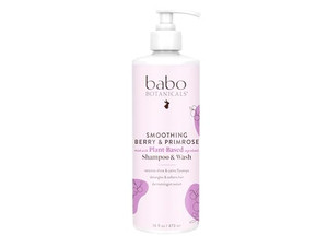 Babo Botanicals Smoothing Berry 2-in-1 Shampoo & Wash - Detangling & Nourishing - Eliminates Frizz & Prevents Static - Evening Primrose Oil - For all