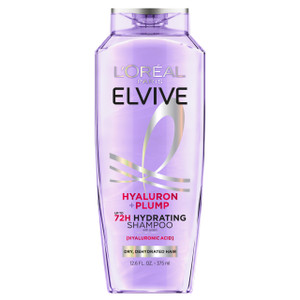 L'Oreal Paris Elvive Hyaluron Plump Hydrating Shampoo for Dehydrated, Dry Hair Infused with Hyaluronic Acid Care Complex, Paraben-Free, 12.6 Fl Oz