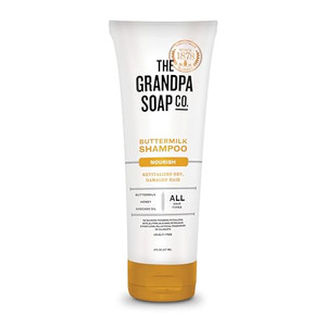 The Grandpa Soap Company Buttermilk Shampoo - Nourishing Formula to Help Revitalize Dry and Damaged Hair, With Honey & Avocado Oil, Vegan, Sulfates a